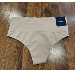Spanx Women's Ecocare Seamless Thong Panty Beige Size Small NWT Shapewear
